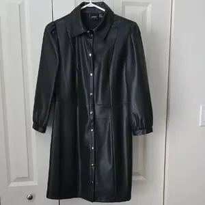 Vero Moda | Dresses | Vero Moda Black Faux Leather Dress M | Poshmark